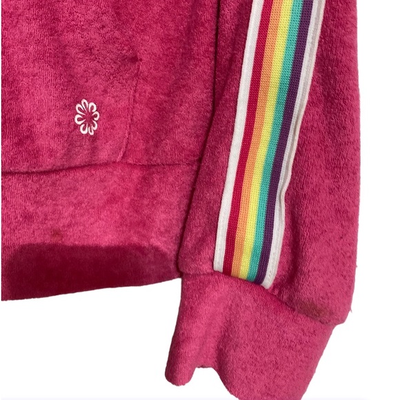 Pro Player Retro Pink Rainbow Striped Hoodie Jacket M - Picture 2 of 8